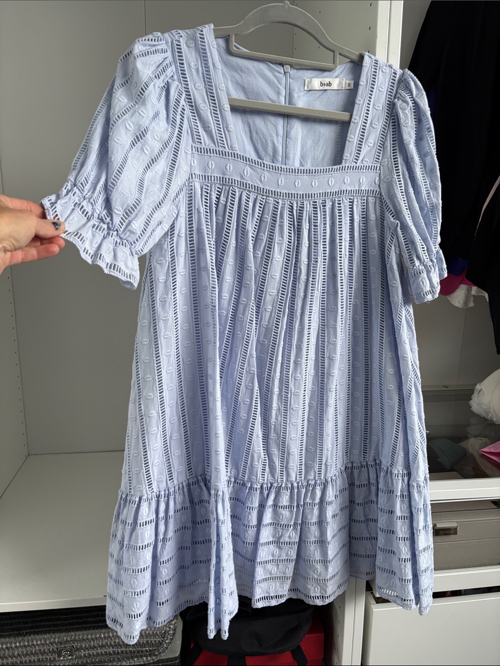 Light Blue Textured Cotton Dress